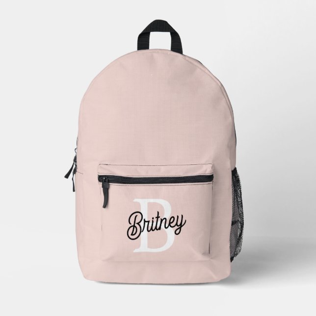 Modernes Personalisiertes Monogramm und Name Paste Bedruckter Rucksack (Vorderseite)