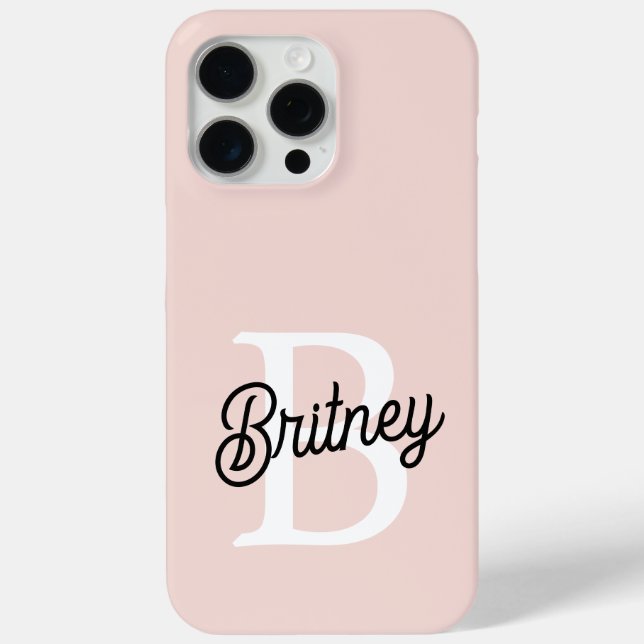 Modernes Personalisiertes Monogramm und Name Paste Case-Mate iPhone Hülle (Rückseite)