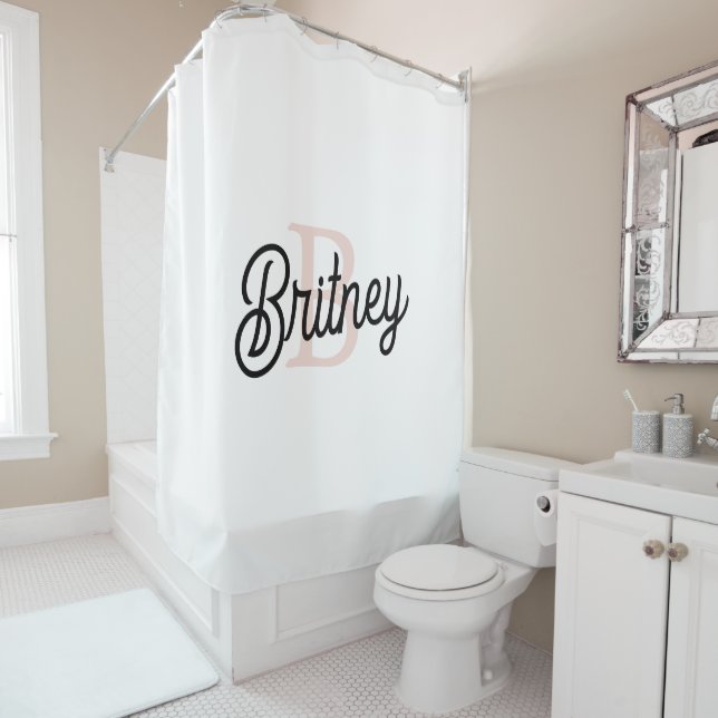 Modernes Personalisiertes Monogramm und Name Paste Duschvorhang (Beispiel)
