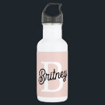 Modernes Personalisiertes Monogramm und Name Paste Edelstahlflasche<br><div class="desc">Die moderne Personalisierte Monogram und Name Pastel Pink Water Flasche, ein stilvolles und praktisches Accessoire für den bleibe von Hydrid unterwegs. Diese Wasserflasche zeichnet sich durch ein modernes Design in weichem Pastellrosa aus, personalisiert mit Ihrer Monogramm und dem Namen für eine individuelle Touch. Ideal für Trainings im Fitnessstudio, Aktivitäten im...</div>