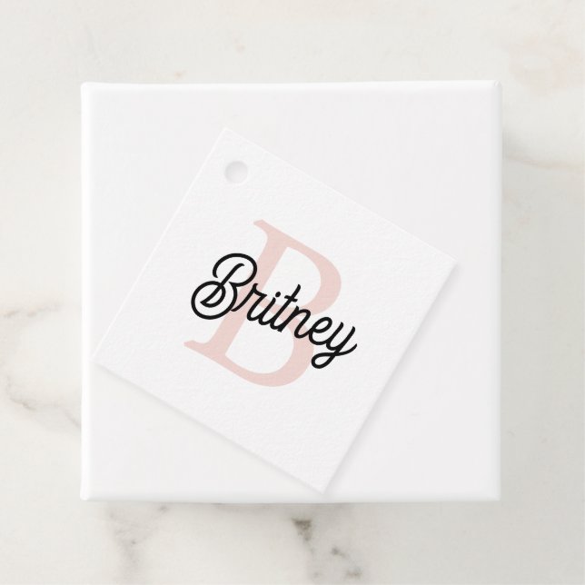 Modernes Personalisiertes Monogramm und Name Paste Geschenkanhänger (Beispiel)
