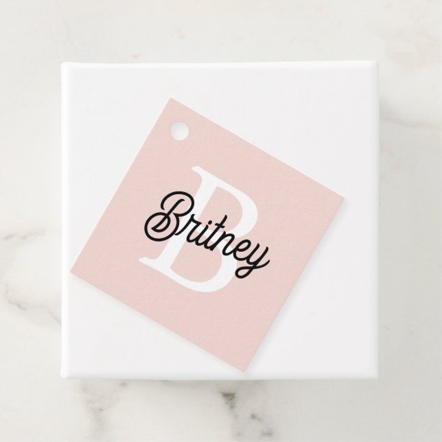 Modernes Personalisiertes Monogramm und Name Paste Geschenkanhänger (Beispiel)