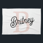 Modernes Personalisiertes Monogramm und Name Paste Geschirrtuch<br><div class="desc">Das moderne Personalisierte Monogramm und Name Pastel Pink Kitchen Handtuch, eine stilvolle Ergänzung Ihrer Küchendekoration. Dieses Küchentuch ist modern in sanftem Pastellrosa gestaltet und personalisiert mit Ihrem Monogramm und Namen für eine individuelle Touch. Ideal zum Trocknen von Geschirr, zum Abwischen von Gegenständen oder als dekorativer Akzent kombiniert es Funktionalität mit...</div>