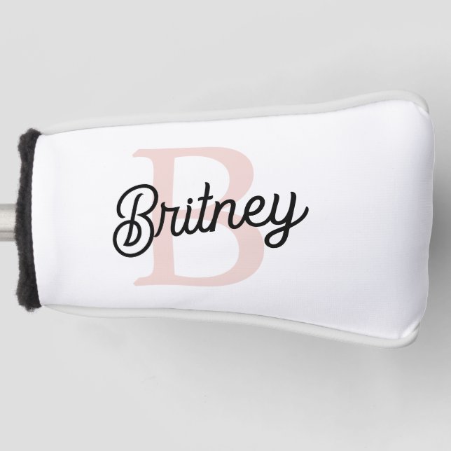 Modernes Personalisiertes Monogramm und Name Paste Golf Headcover (Vorderseite)