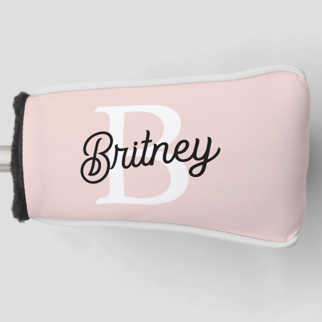 Modernes Personalisiertes Monogramm und Name Paste Golf Headcover (Vorderseite)