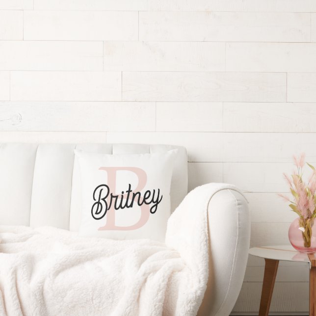 Modernes Personalisiertes Monogramm und Name Paste Kissen (Liege)