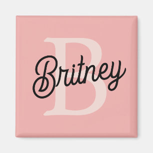 Modernes Personalisiertes Monogramm und Name Paste Magnet