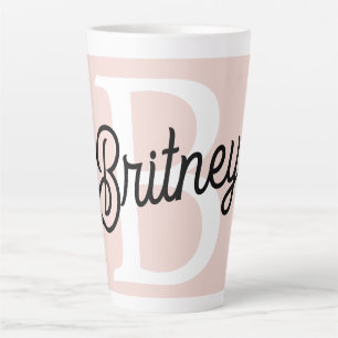 Modernes Personalisiertes Monogramm und Name Paste Milchtasse