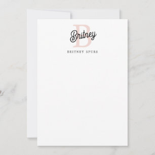 Modernes Personalisiertes Monogramm und Name Paste Mitteilungskarte