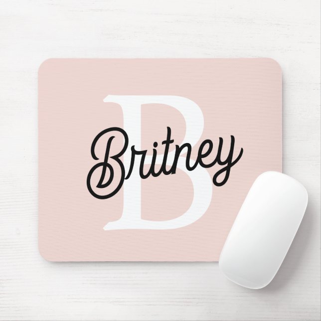 Modernes Personalisiertes Monogramm und Name Paste Mousepad (Mit Mouse)