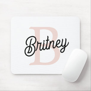 Modernes Personalisiertes Monogramm und Name Paste Mousepad