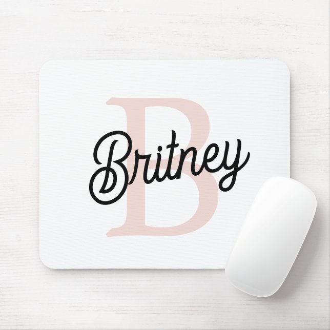 Modernes Personalisiertes Monogramm und Name Paste Mousepad (Mit Mouse)