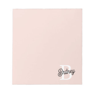 Modernes Personalisiertes Monogramm und Name Paste Notizblock