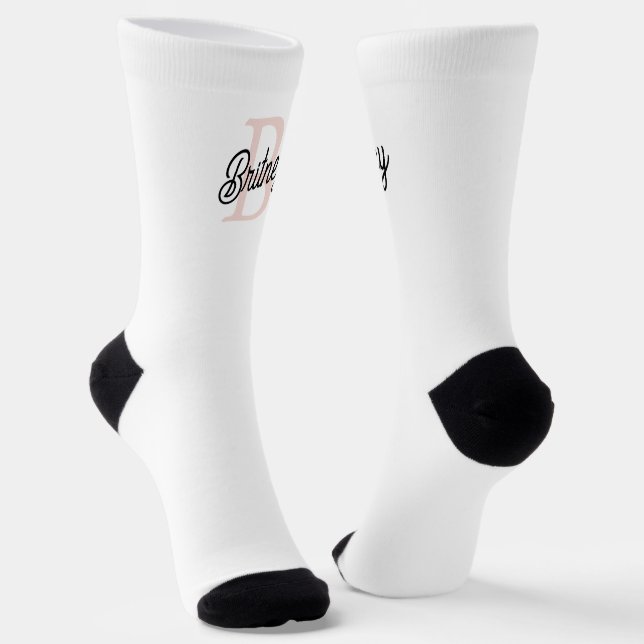 Modernes Personalisiertes Monogramm und Name Paste Socken (Gewinkelt)