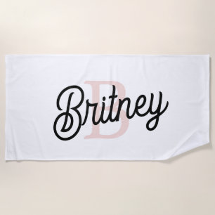 Modernes Personalisiertes Monogramm und Name Paste Strandtuch