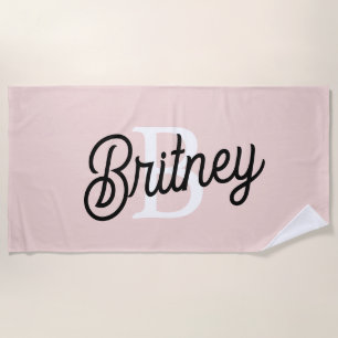 Modernes Personalisiertes Monogramm und Name Paste Strandtuch