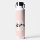 Modernes Personalisiertes Monogramm und Name Paste Trinkflasche<br><div class="desc">Die moderne Personalisierte Monogram und Name Pastel Pink Water Flasche, ein stilvolles und praktisches Accessoire für den bleibe von Hydrid unterwegs. Diese Wasserflasche zeichnet sich durch ein modernes Design in weichem Pastellrosa aus, personalisiert mit Ihrer Monogramm und dem Namen für eine individuelle Touch. Ideal für Trainings im Fitnessstudio, Aktivitäten im...</div>