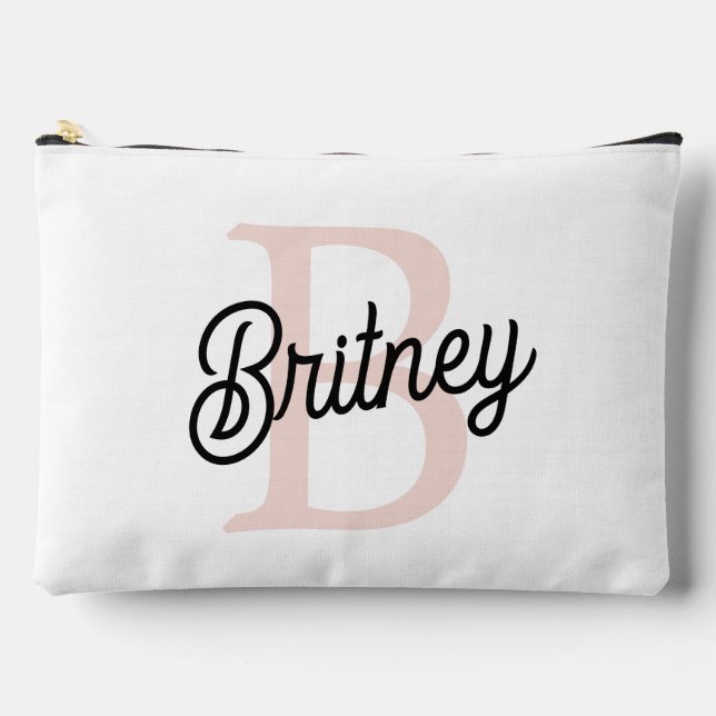 Modernes Personalisiertes Monogramm und Name Paste Zubehörtasche (Vorderseite)