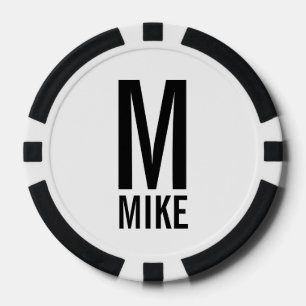 Modernes Personalisiertes Monogramm und Name Pokerchips
