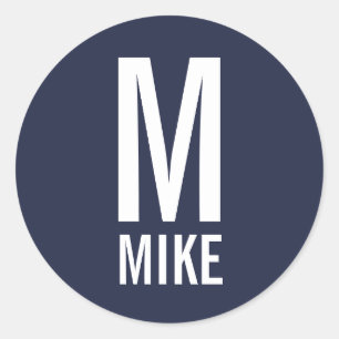 Modernes Personalisiertes Monogramm und Name Runder Aufkleber