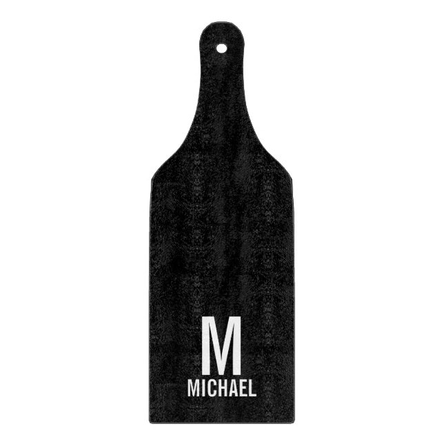 Modernes Personalisiertes Monogramm und Name Schneidebrett (Vorderseite)