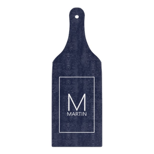 Modernes Personalisiertes Monogramm und Name Schneidebrett (Vorderseite)