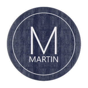 Modernes Personalisiertes Monogramm und Name Schneidebrett