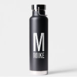 Modernes Personalisiertes Monogramm und Name Trinkflasche<br><div class="desc">Modernes Monogram Design mit personalisiertem Monogramm und Namen im modernen fett formatierten Sans Serif Schriftart Stil. Perfektes Geschenk für Vater,  Ehemann,  Großeltern und mehr.</div>