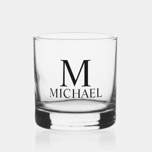 Modernes Personalisiertes Monogramm und Name Whiskyglas