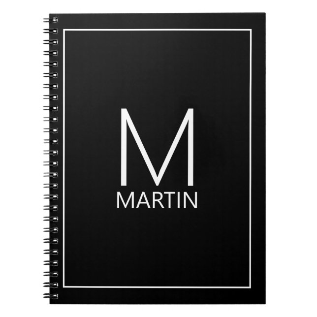 Modernes Personalisiertes Monogramm- und NamensNot Notizblock (Vorderseite)