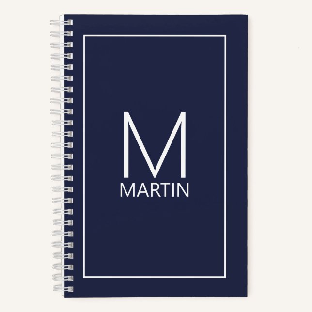Modernes Personalisiertes Monogramm- und NamensNot Notizbuch (Vorderseite)