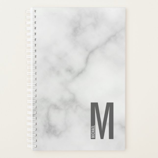 Modernes, Personalisiertes Monogramm und Namenspla Planer (Vorderseite)