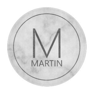 Modernes Personalisiertes Monogramm und Namensschn Schneidebrett