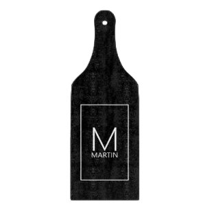 Modernes Personalisiertes Monogramm und Namensschn Schneidebrett