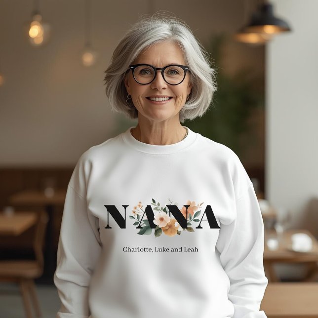 Modernes Personalisiertes Nana-Blumen-Geschenk Sweatshirt (Von Creator hochgeladen)