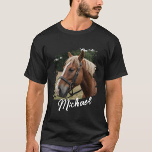 Modernes Personalisiertes Pferd Foto und Text T-Shirt