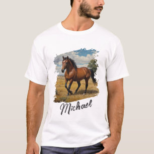 Modernes Personalisiertes Pferd Foto und Text T-Shirt