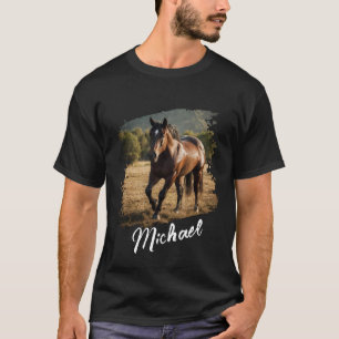 Modernes Personalisiertes Pferd Foto und Text T-Shirt
