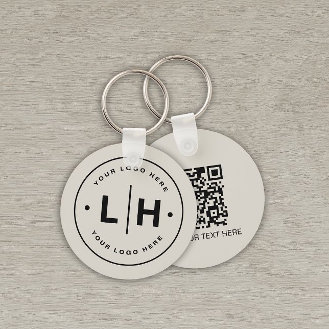 Modernes Personalisiertes QR-Logo-Geschäft Schlüsselanhänger (Modern Custom Logo Business QR code Promotional Keychain by MINTIC DESIGN STUDIO)
