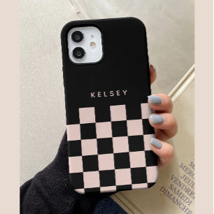 Modernes Personalisiertes Schwarz & Creme Case-Mate iPhone Hülle