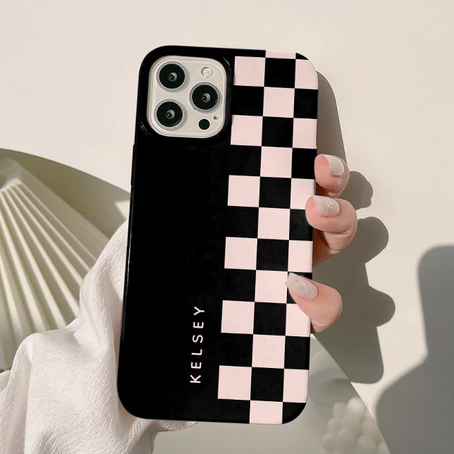Modernes Personalisiertes Schwarz & Creme Case-Mate iPhone Hülle (Von Creator hochgeladen)