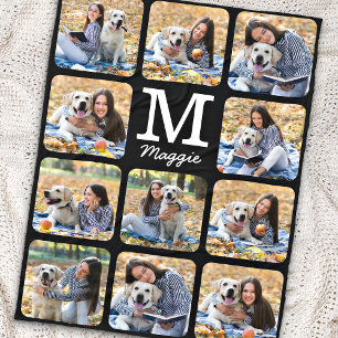 Modernes Personalisiertes Tier 11 Fotos Hund Lover Fleecedecke