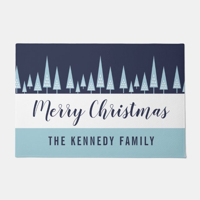 Modernes personalisiertes Weihnachten Fußmatte (Vorderseite)