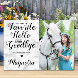 Modernes Pet Horse Loss Personalisiertes Memorial Fotoplatte