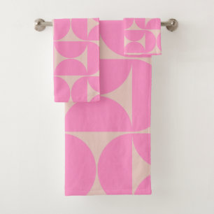 Modernes Pfirsich- und Pink-Preppy-Muster aus dem  Badhandtuch Set