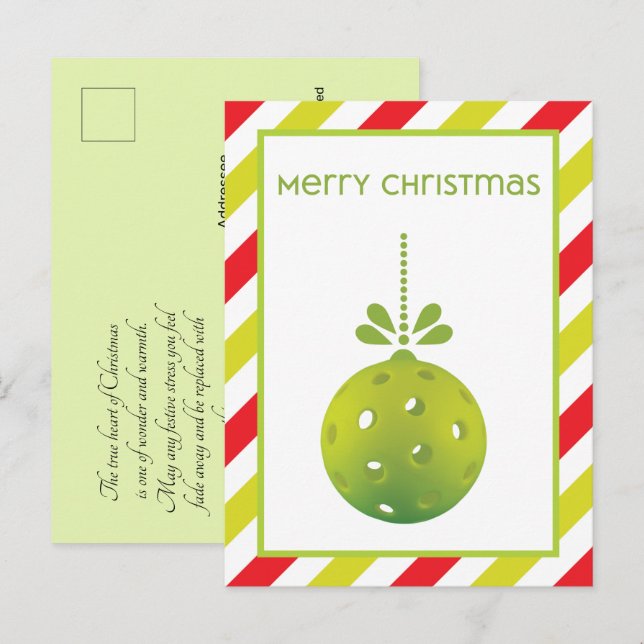 Modernes Pickleball, benutzerdefinierter Text Post Postkarte (Vorne/Hinten)