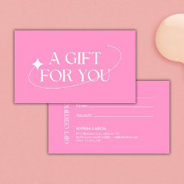 Modernes Pink Beauty Salon Nail Bar Gift Certifica