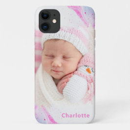 Modernes Pink Blue Foto Niedlich Girl Personalisie Case-Mate iPhone 14 Hülle
