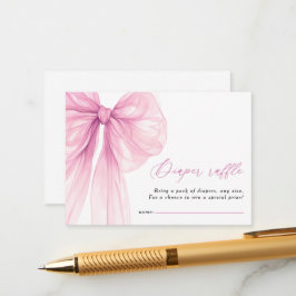 Modernes Pink Bow Babydusche Windelwanne Windelwan Begleitkarte