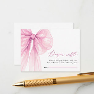 Modernes Pink Bow Babydusche Windelwanne Windelwan Begleitkarte